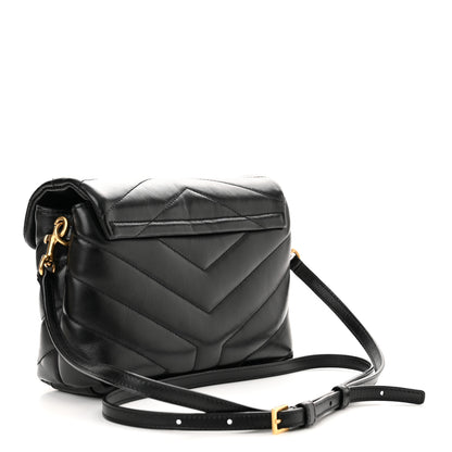 Saint Laurent Calfskin Y Quilted Monogram Toy Loulou Crossbody Bag Black 3 of 12
