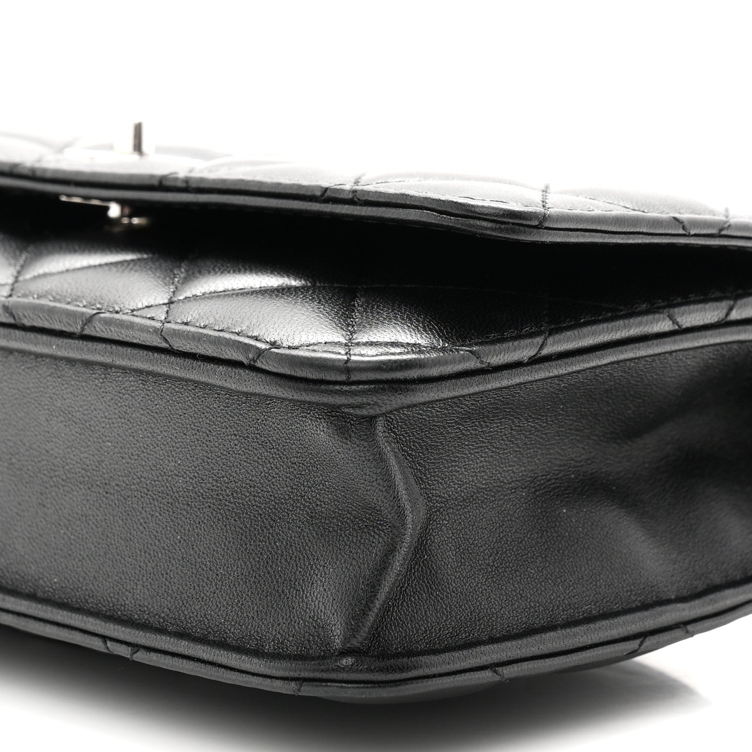 Chanel Lambskin Quilted CC Turnlock Wallet On Chain WOC Black 11 of 12