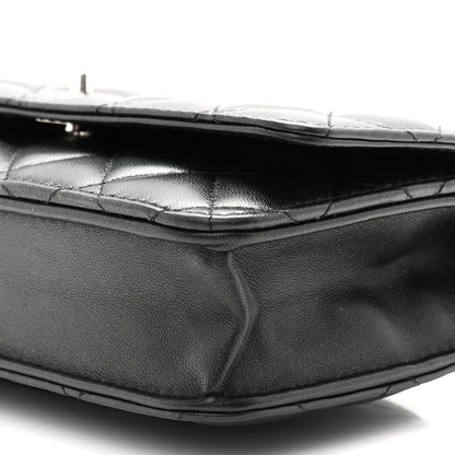 Chanel Lambskin Quilted CC Turnlock Wallet On Chain WOC Black 11 of 12