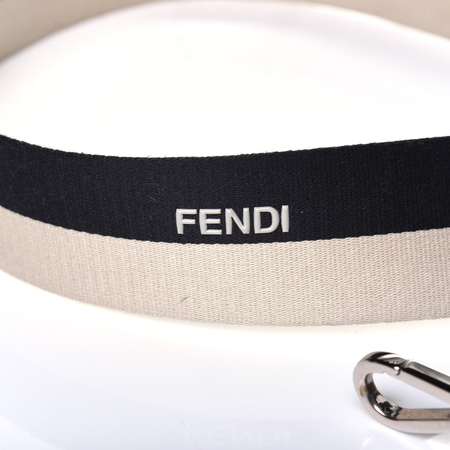 Canvas Calfskin Strap Black Beige