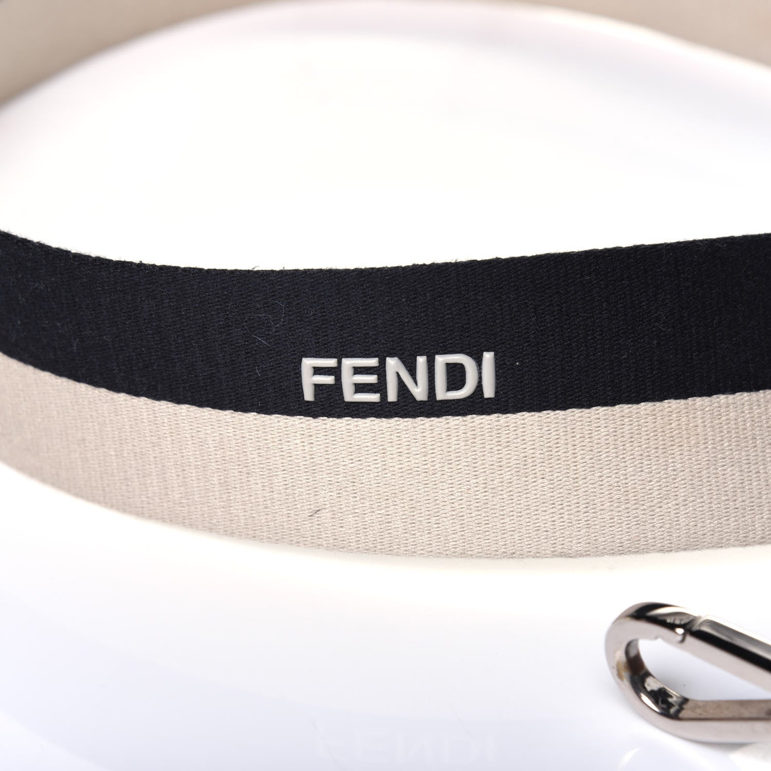 Fendi Canvas Calfskin Strap Black Beige 6 of 8