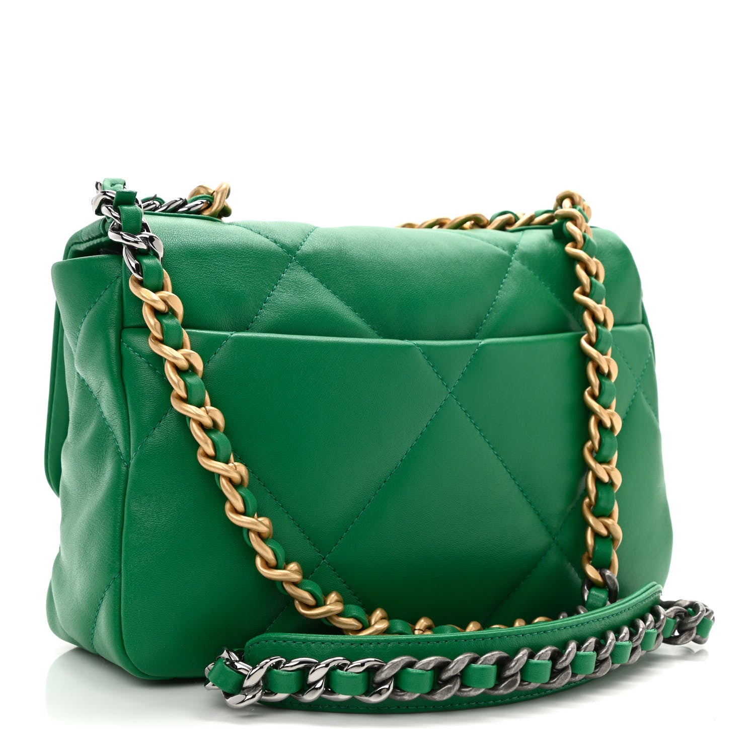 Chanel Lambskin Quilted Medium Chanel 19 Flap Green 3 of 11
