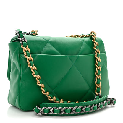 Chanel Lambskin Quilted Medium Chanel 19 Flap Green 3 of 11