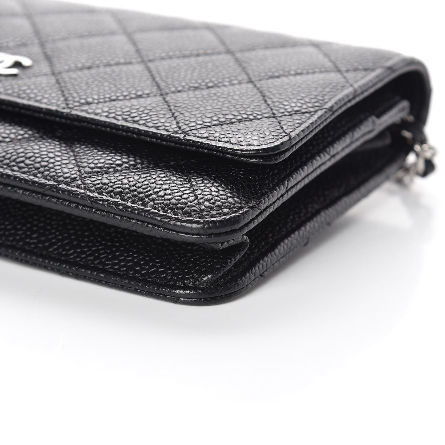 Caviar Quilted Wallet On Chain WOC Black