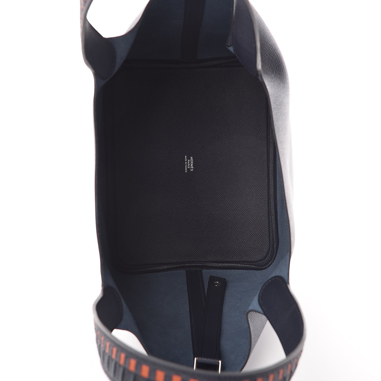 Hermes Epsom Tressage De Cuir Picotin Lock 22 MM Bleu Indigo Black Terre Battue 5 of 8