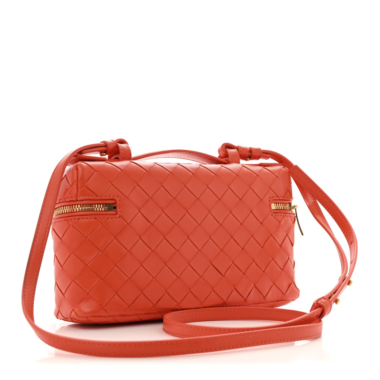 Bottega Veneta Calfskin Intrecciato Bang Bang Vanity Case Orange 3 of 12