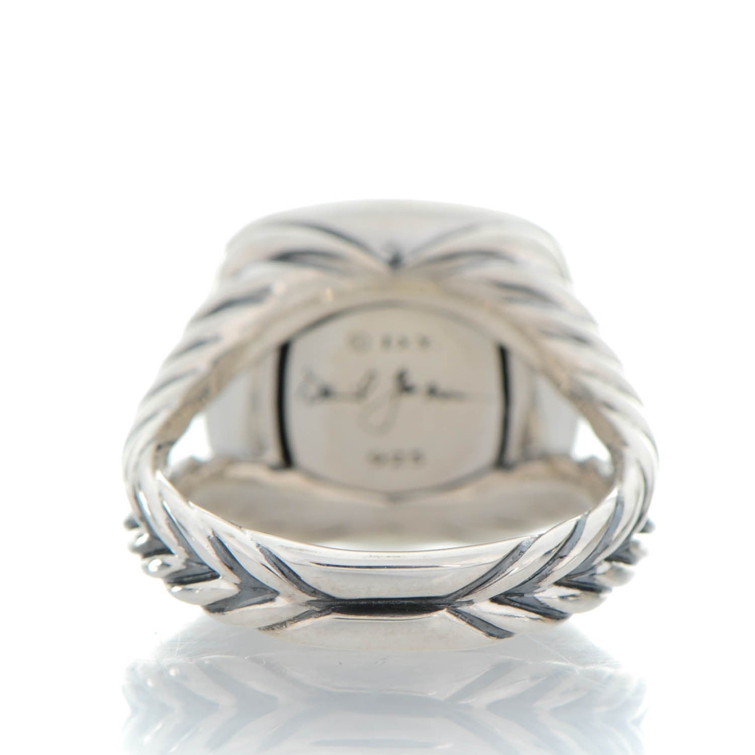 David Yurman Sterling Silver Diamond Black Orchid 11mm Albion Ring 53 6.5 4 of 6