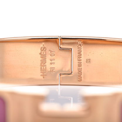 Hermes Enamel Narrow Clic Clac H Bracelet PM Rose Velours 4 of 6