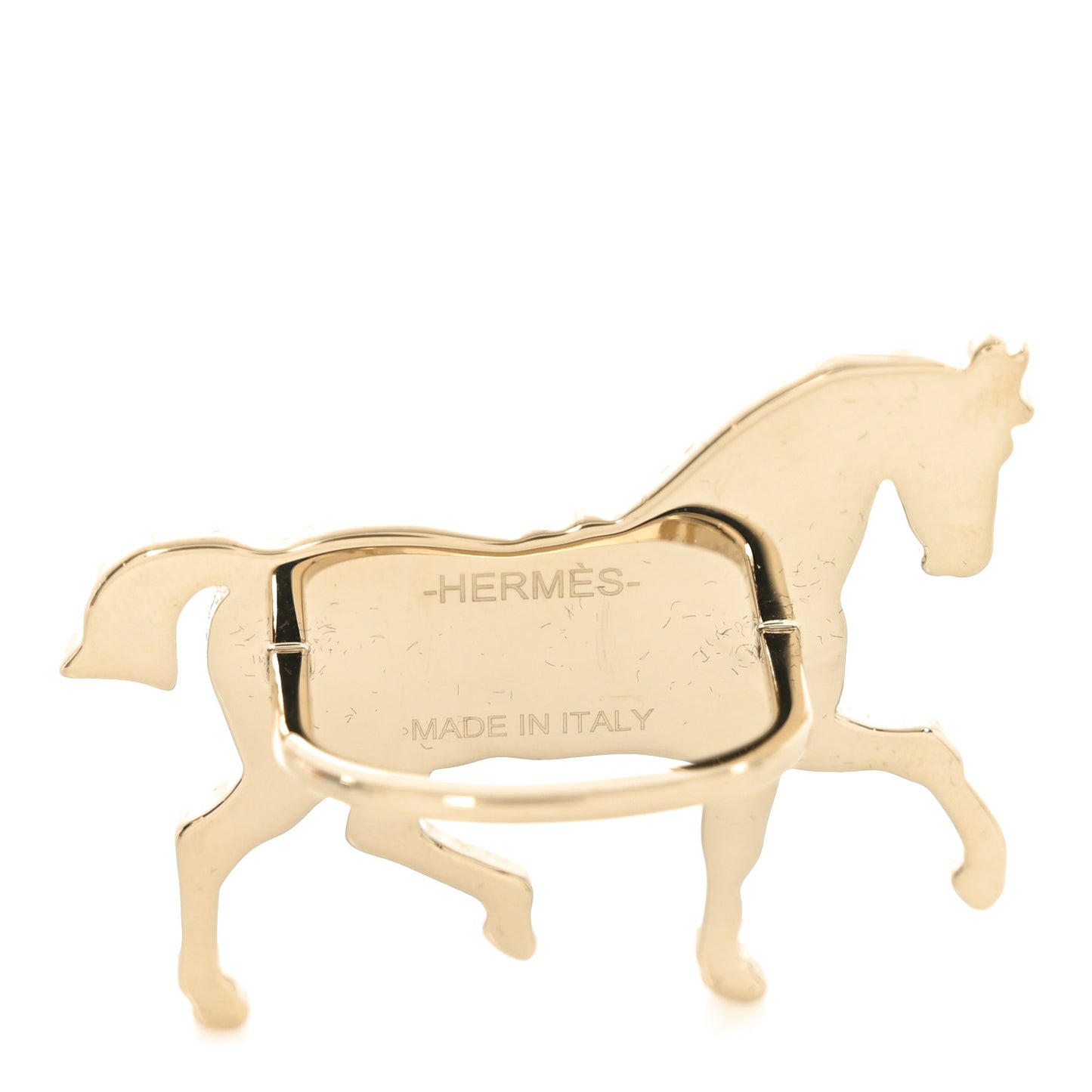 Permabrass Lacquered Cheval A La Couverture Scarf 70 Ring Rouge H Noir