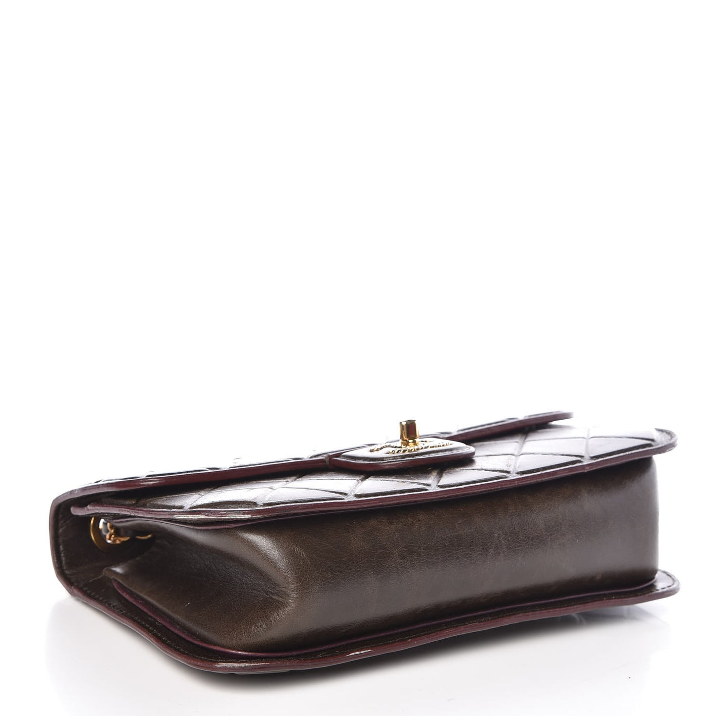 Calfskin Embossed Medium Flap Brown