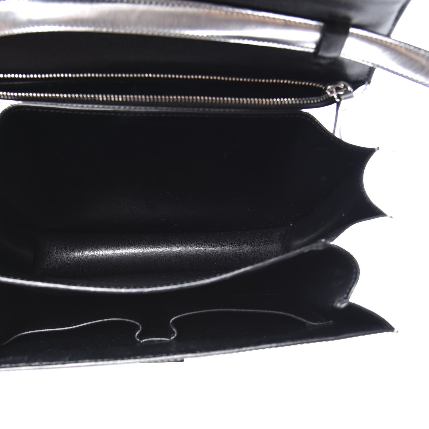 Celine Mirror Box Calfskin Medium Classic Box Flap Bag Silver 4 of 12