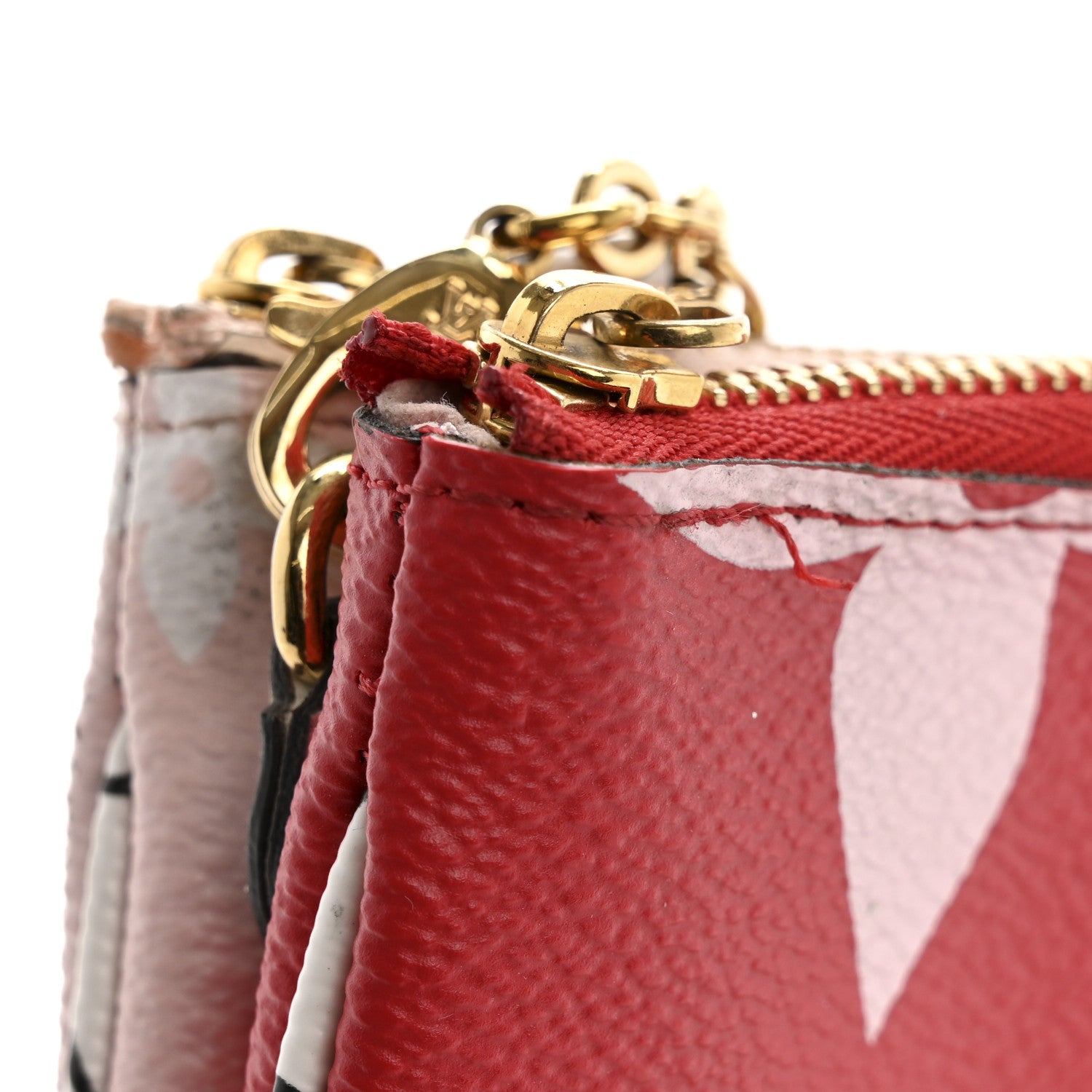 Louis Vuitton Monogram Giant Double Zip Pochette Rouge 12 of 14