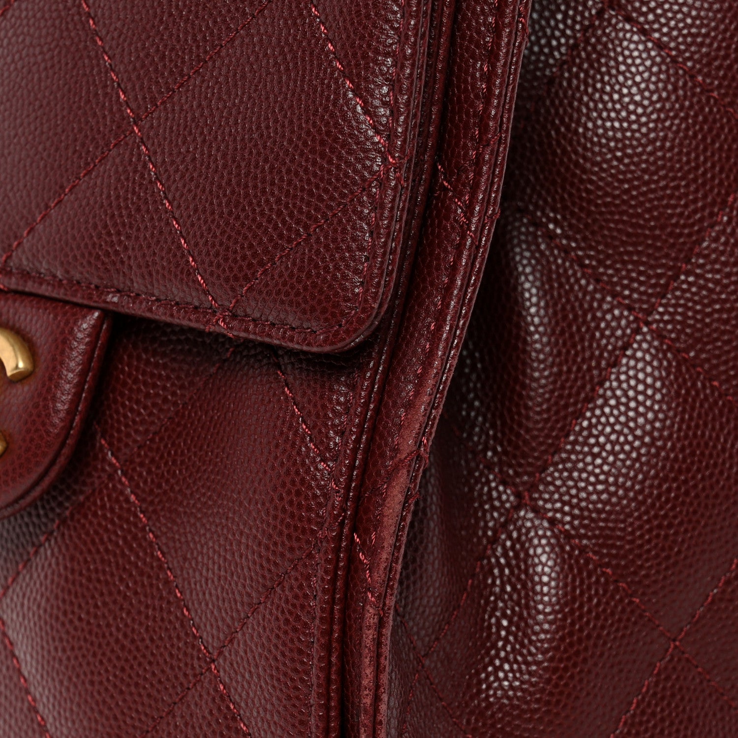 Chanel Caviar Quilted Small Chanel 25 Handbag Burgundy 12 of 13