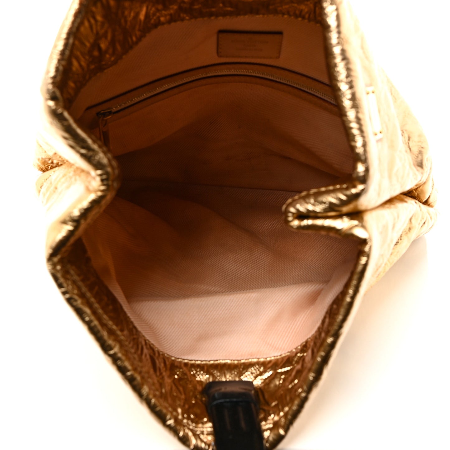 Jacquard Quilted Monogram Limelight Clutch MM Gold