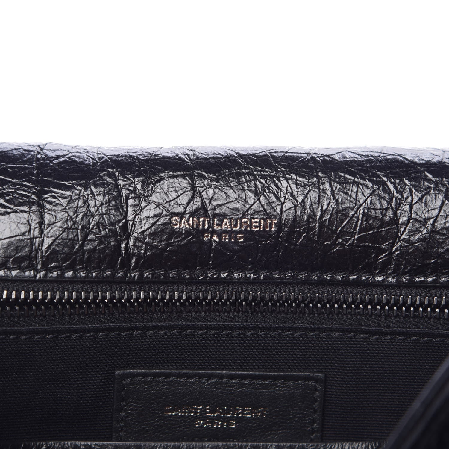 Saint Laurent Crinkled Calfskin Matelasse Monogram Medium Niki Chain Satchel Black 7 of 9