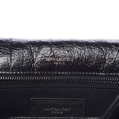 Saint Laurent Crinkled Calfskin Matelasse Monogram Medium Niki Chain Satchel Black 7 of 9