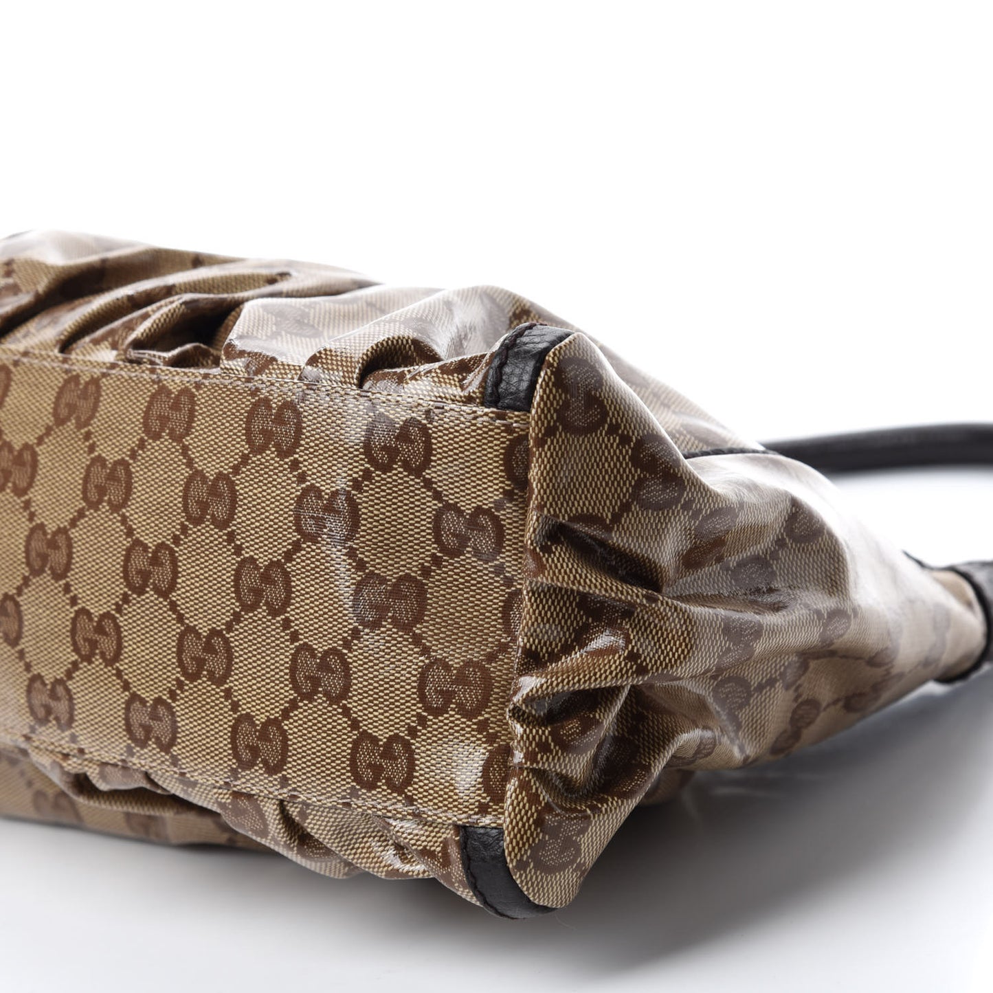 Crystal Monogram D Ring Gold Hobo Brown