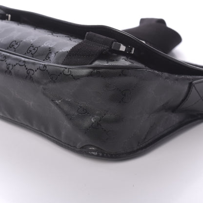 Gucci Imprime Monogram Medium Double Buckle Flap Messenger Bag Black 6 of 9