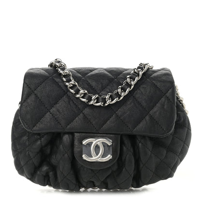 Chanel Washed Lambskin Quilted Mini Chain Around Messenger Black 1 of 10