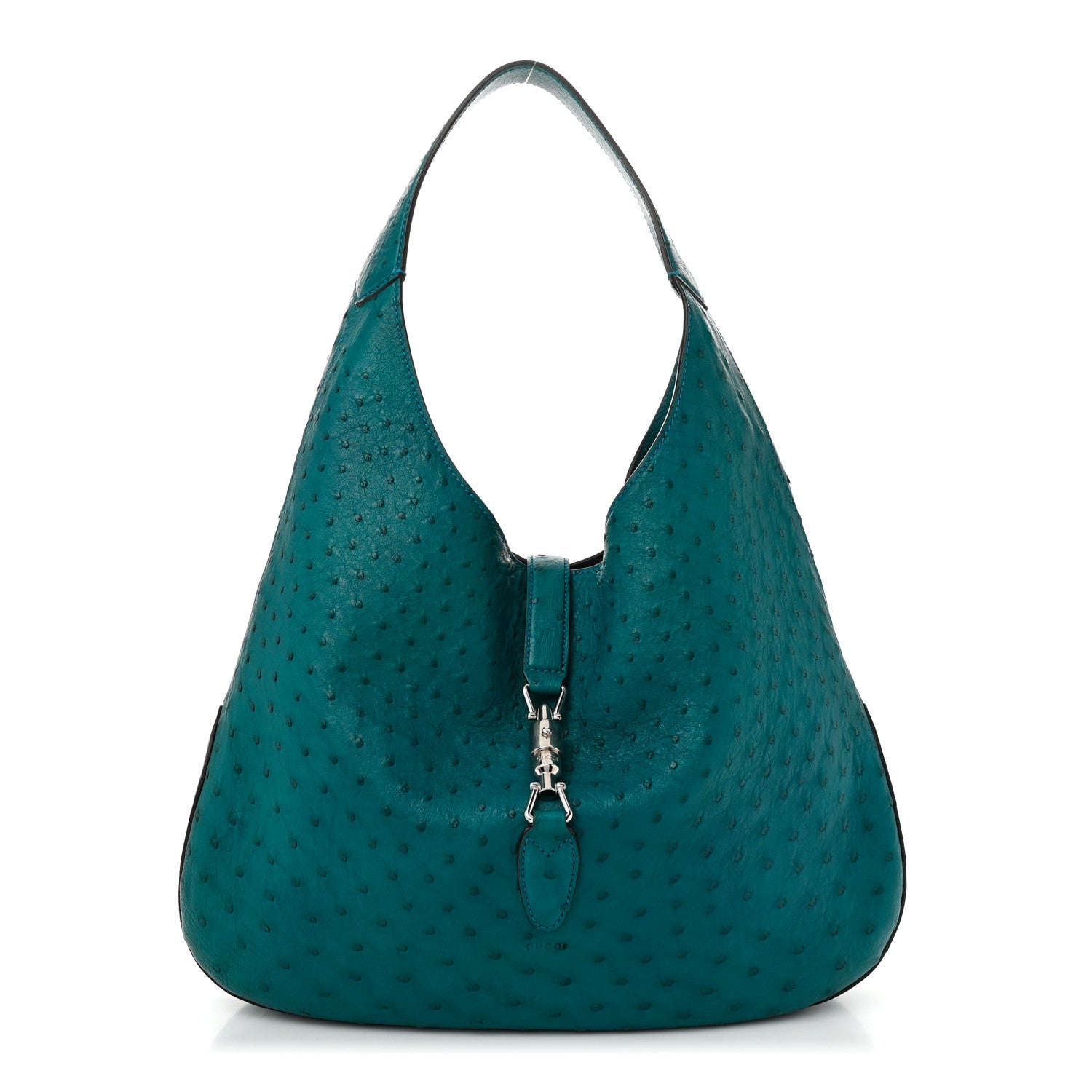Gucci Ostrich Large Jackie Hobo Teal 1 of 11