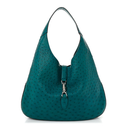 Gucci Ostrich Large Jackie Hobo Teal 1 of 11