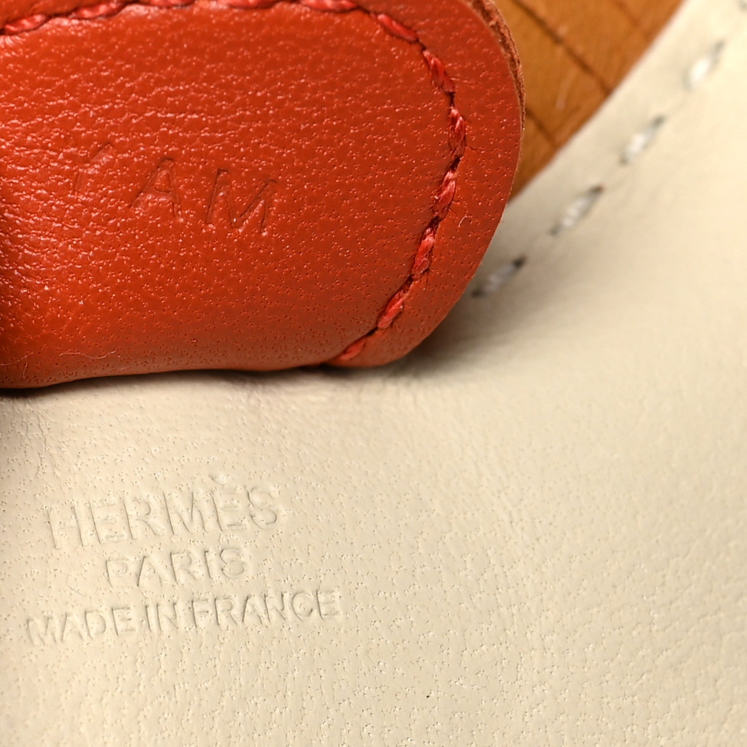 Hermes Milo Lambskin Grigri Rodeo Horse Bag Charm PM Craie Sesame Cornaline 3 of 3