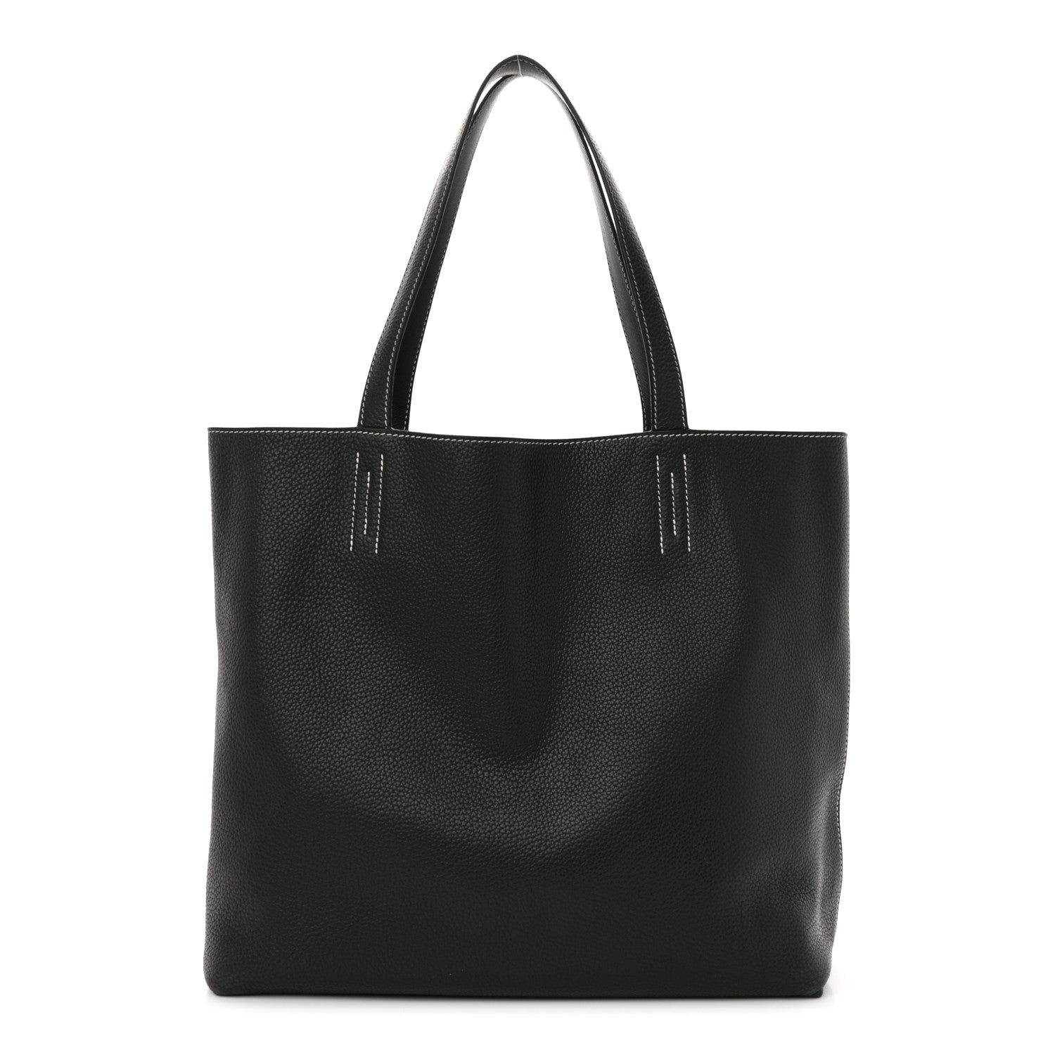 Hermes Sikkim Taurillon Clemence Double Sens 36 Reversible Tote Black Graphite 1 of 17