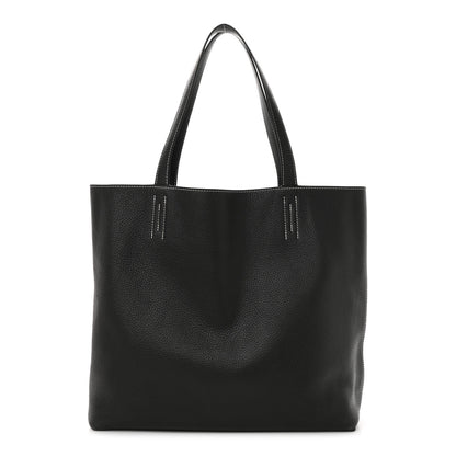 Hermes Sikkim Taurillon Clemence Double Sens 36 Reversible Tote Black Graphite 1 of 17