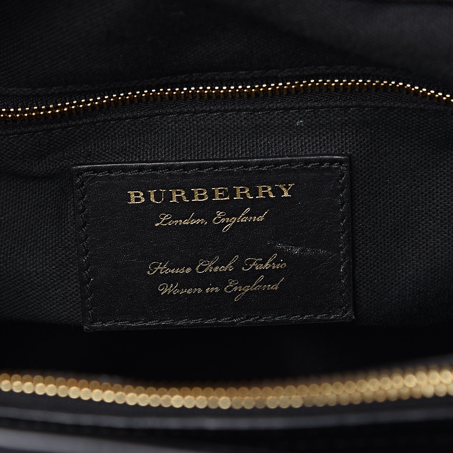 Burberry Grainy Calfskin House Check Medium Banner Tote Black 6 of 11