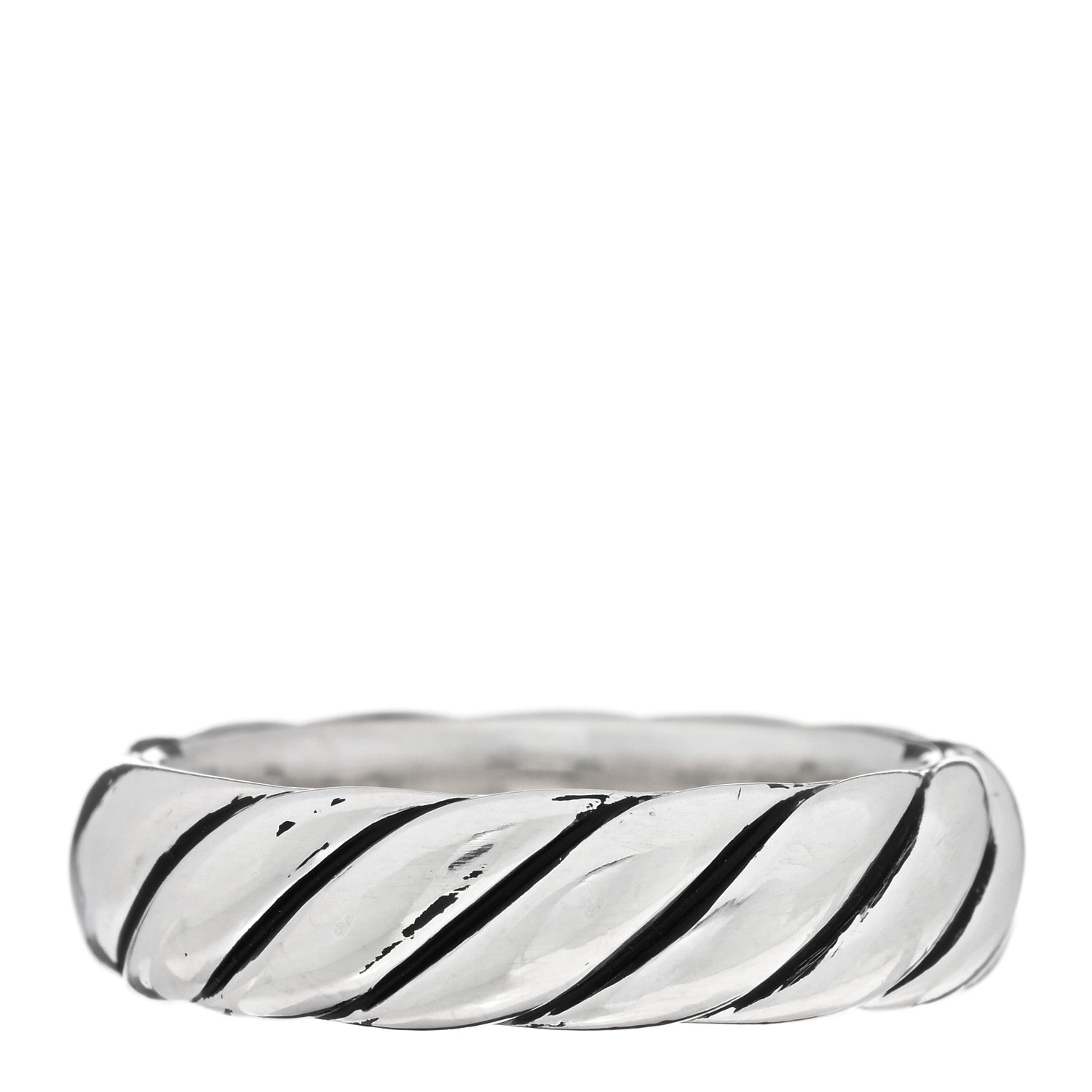 David Yurman Sterling Silver 6mm Sculpted Cable Band Ring 60 9 1 of 4