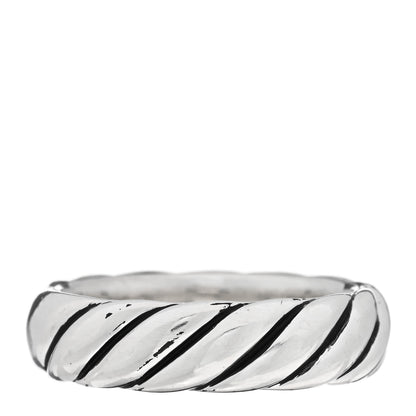 David Yurman Sterling Silver 6mm Sculpted Cable Band Ring 60 9 1 of 4