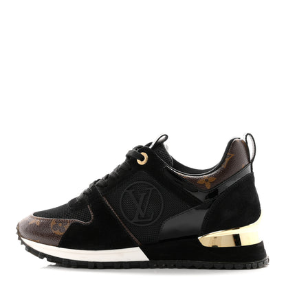 Louis Vuitton Suede Monogram Run Away Sneakers 35 Black 1 of 10