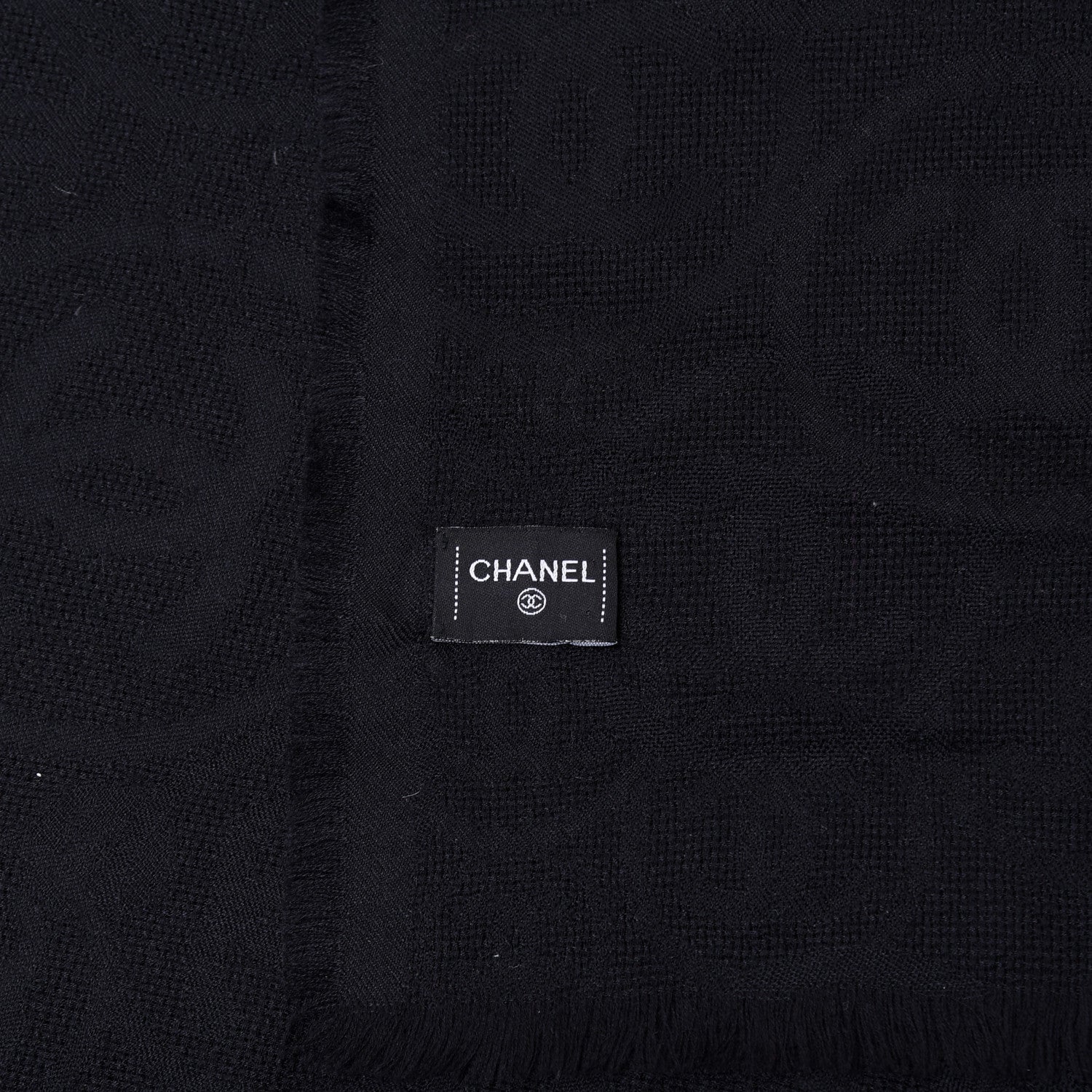 Chanel Cashmere CC Logo Scarf Black 4 of 5