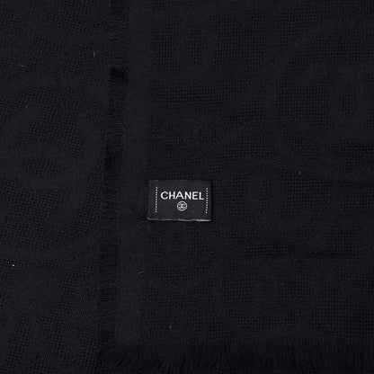 Chanel Cashmere CC Logo Scarf Black 4 of 5