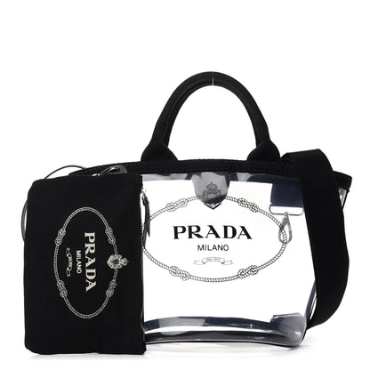 Prada Plexiglass Canapa Small Shopper Tote Black 1 of 11