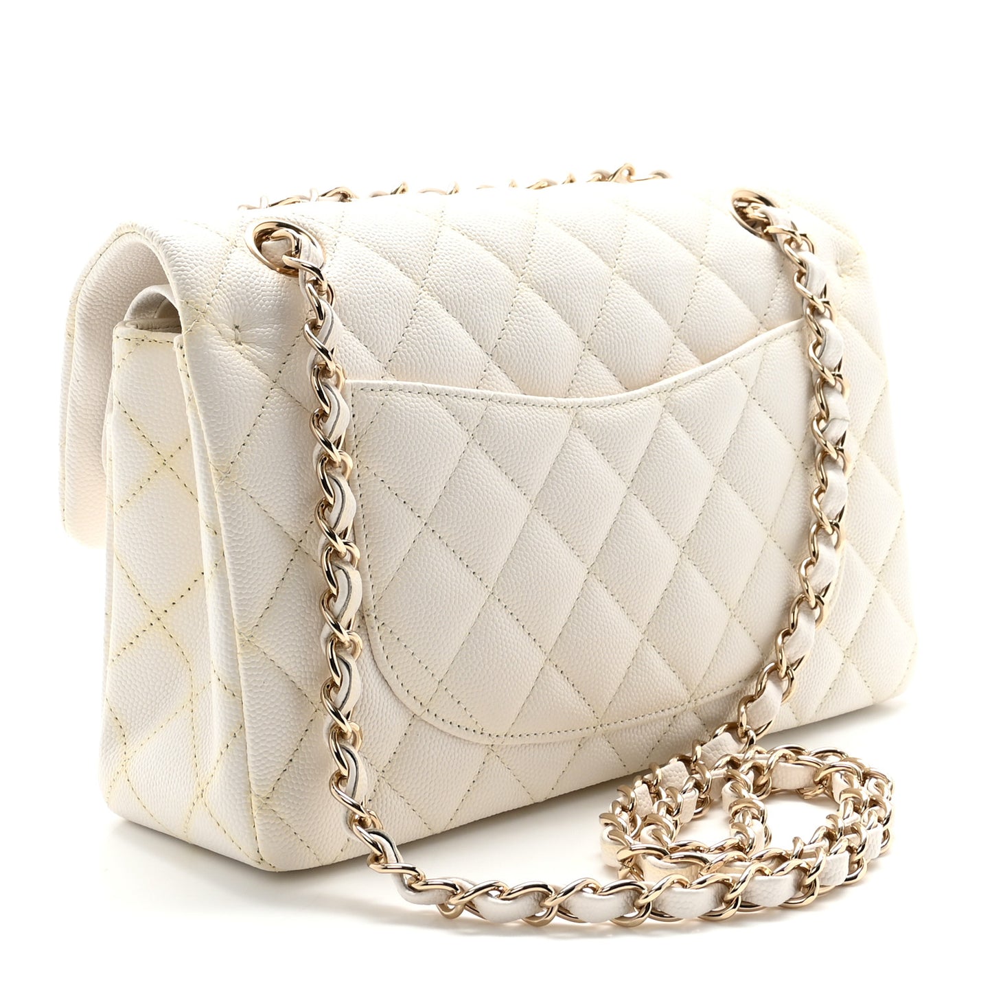 Caviar Quilted Small Double Flap White