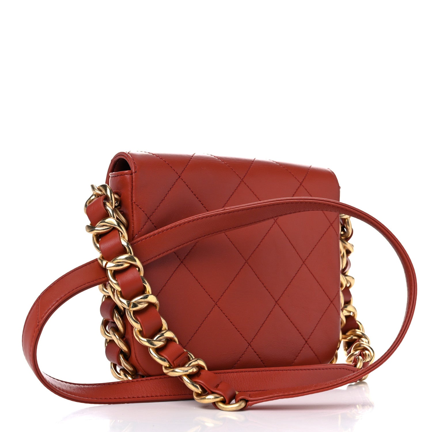 Chanel Calfskin Quilted Small Framing Chain Bag Brown 3 of 9