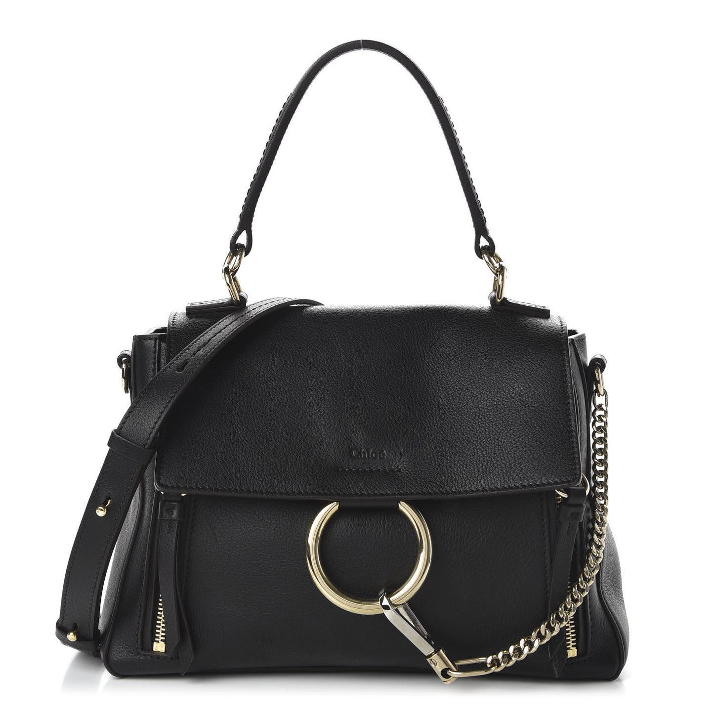 Calfskin Small Faye Day Shoulder Bag Black