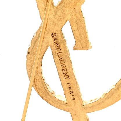 Saint Laurent Brass Cassandre Opyum YSL Twisted Brooch Gold 3 of 4