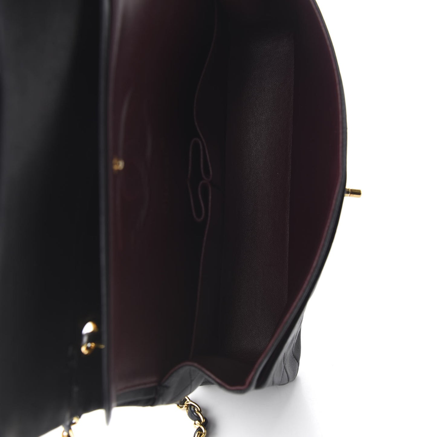 Lambskin Quilted Medium Double Flap Black