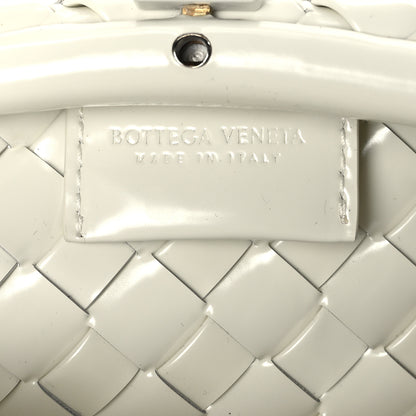 Bottega Veneta Patent Nappa Intrecciato Top Handle Shoulder Bag Chalk 6 of 8