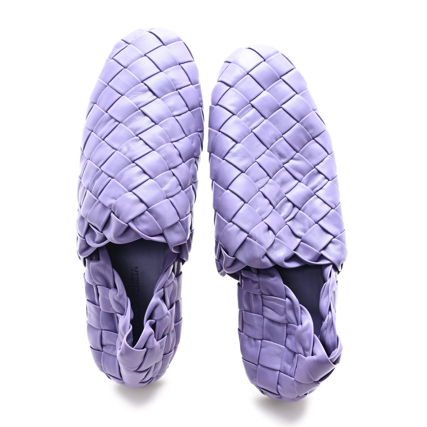 Lagoon Nappa Intrecciato Slipper Flats 39.5 Lavender