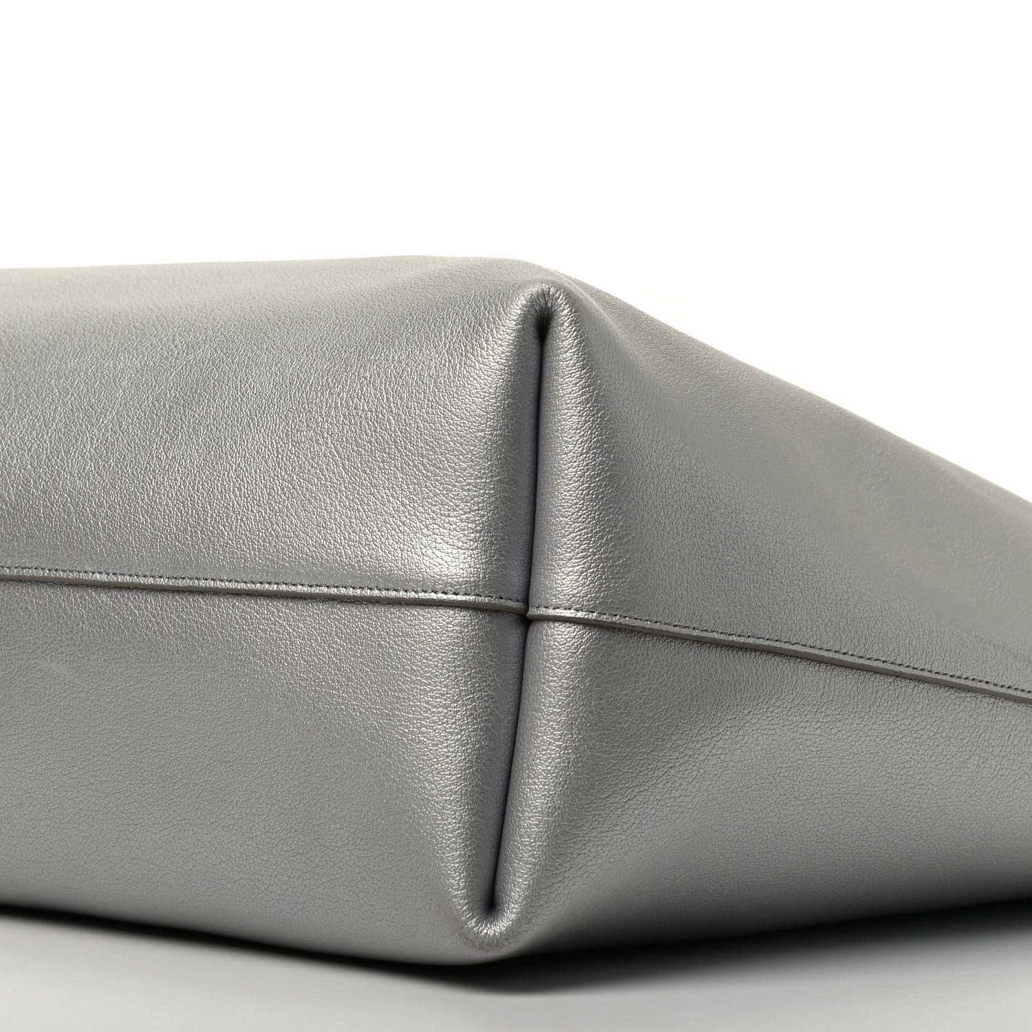 Saint Laurent Metallic Calfskin Large Shopping Tote Silver 9 of 9