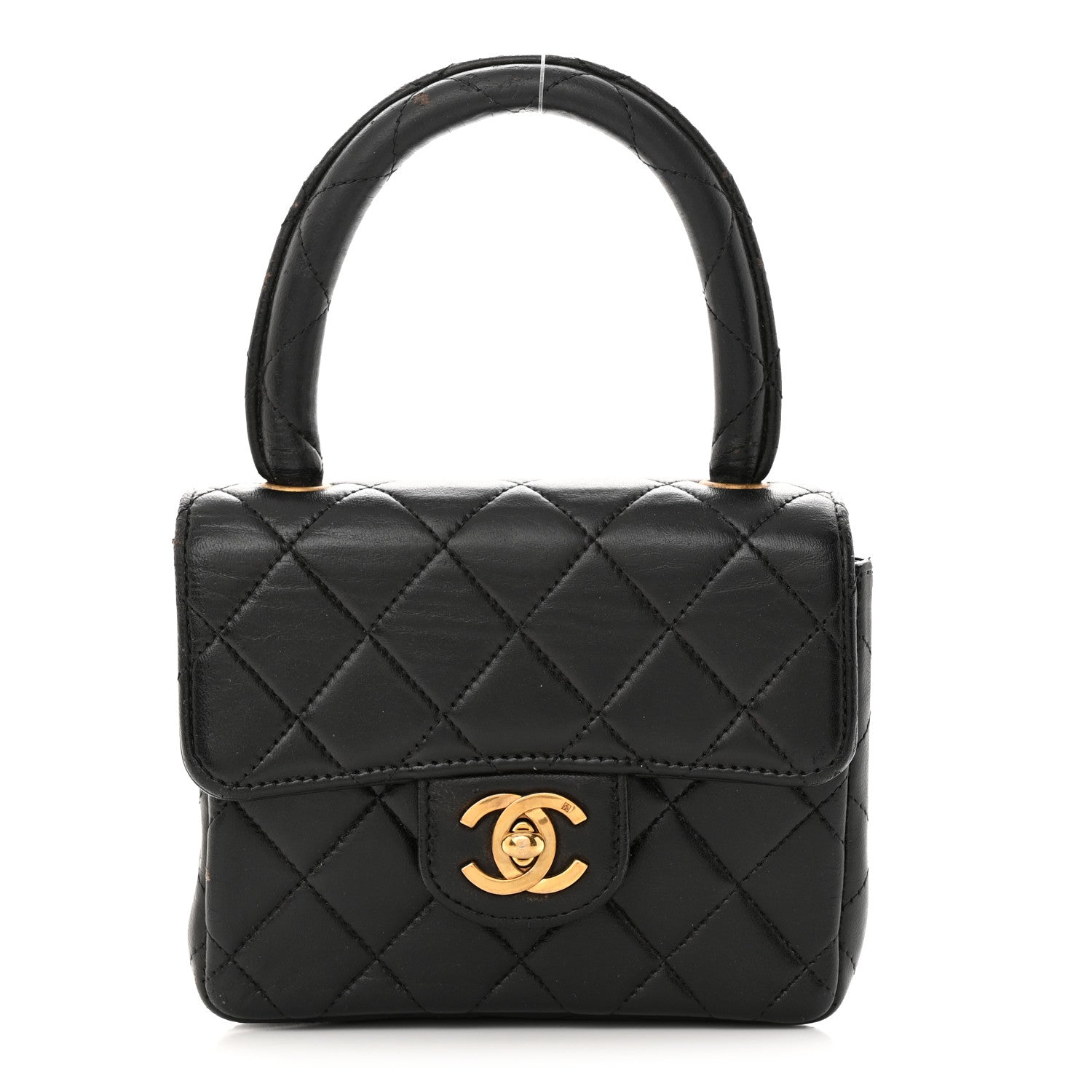 Chanel Lambskin Quilted Mini Kelly Flap Bag Black 1 of 15