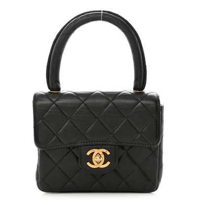 Chanel Lambskin Quilted Mini Kelly Flap Bag Black 1 of 15