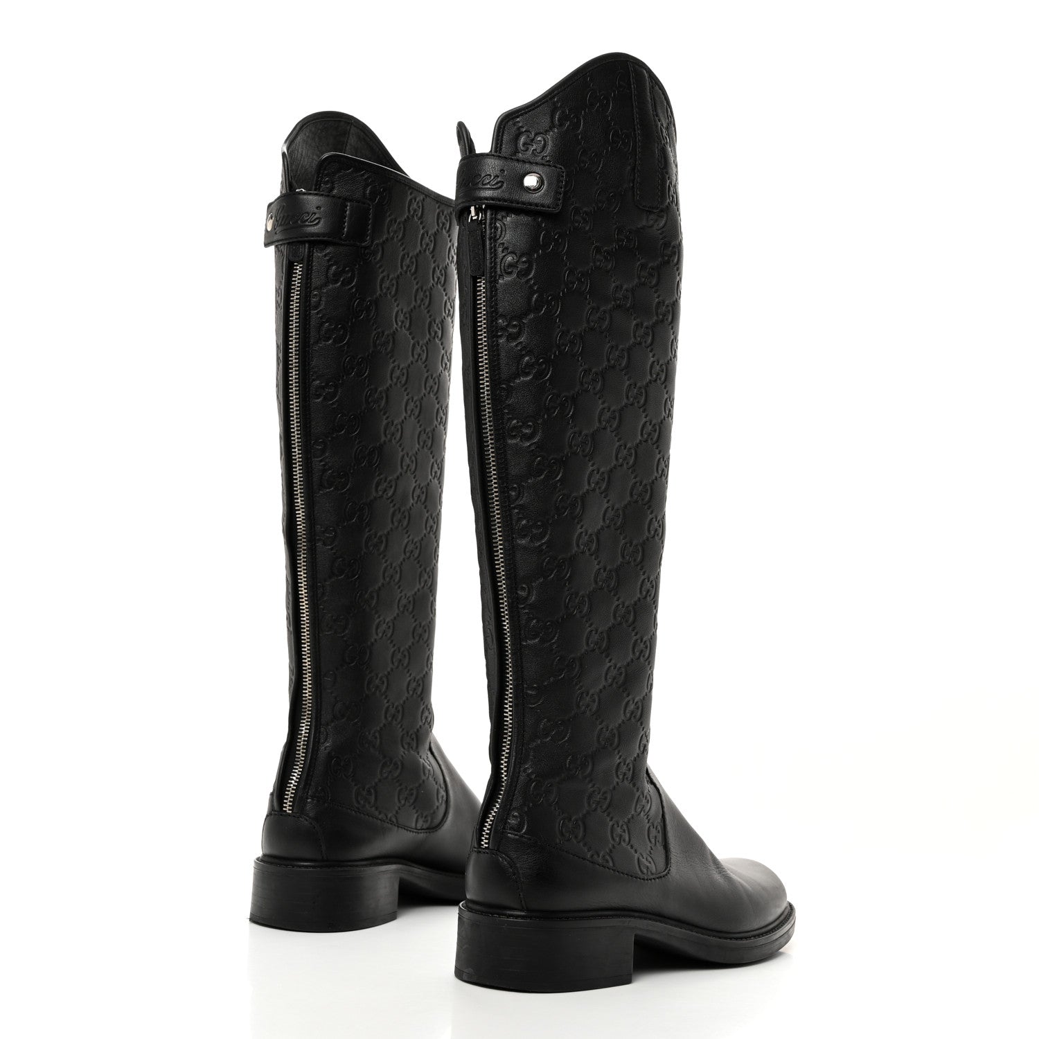 Gucci Guccissima Calfskin Miro Soft Knee High Riding Boots 37 Black 4 of 8