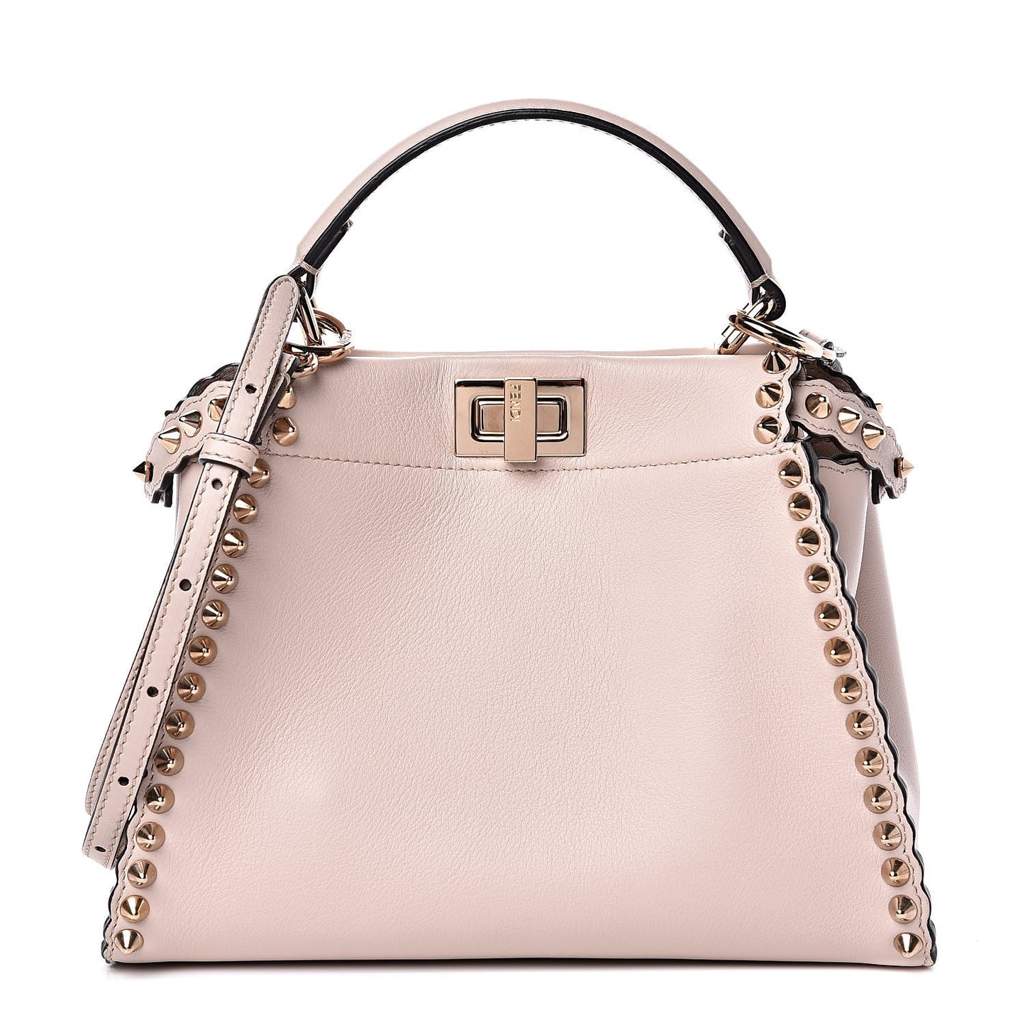 Vitello Seta Shiny Nappa Scalloped Studded Mini Peekaboo Iconic Satchel Soap
