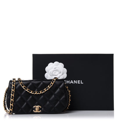 Chanel Calfskin Quilted Coco Mail Clutch With Chain Black 14 of 14