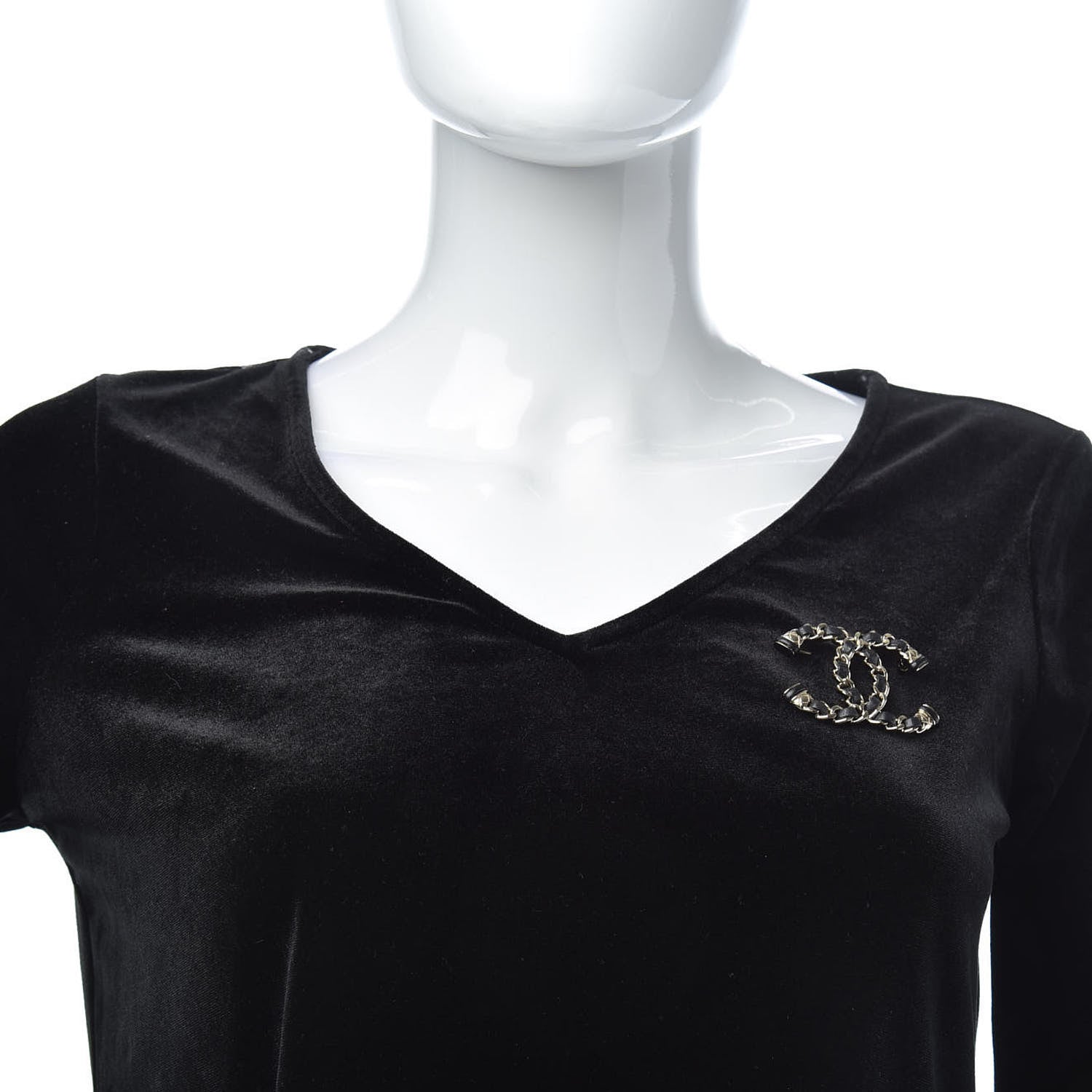 Chanel Lambskin Chain CC Brooch Black Gold 2 of 5