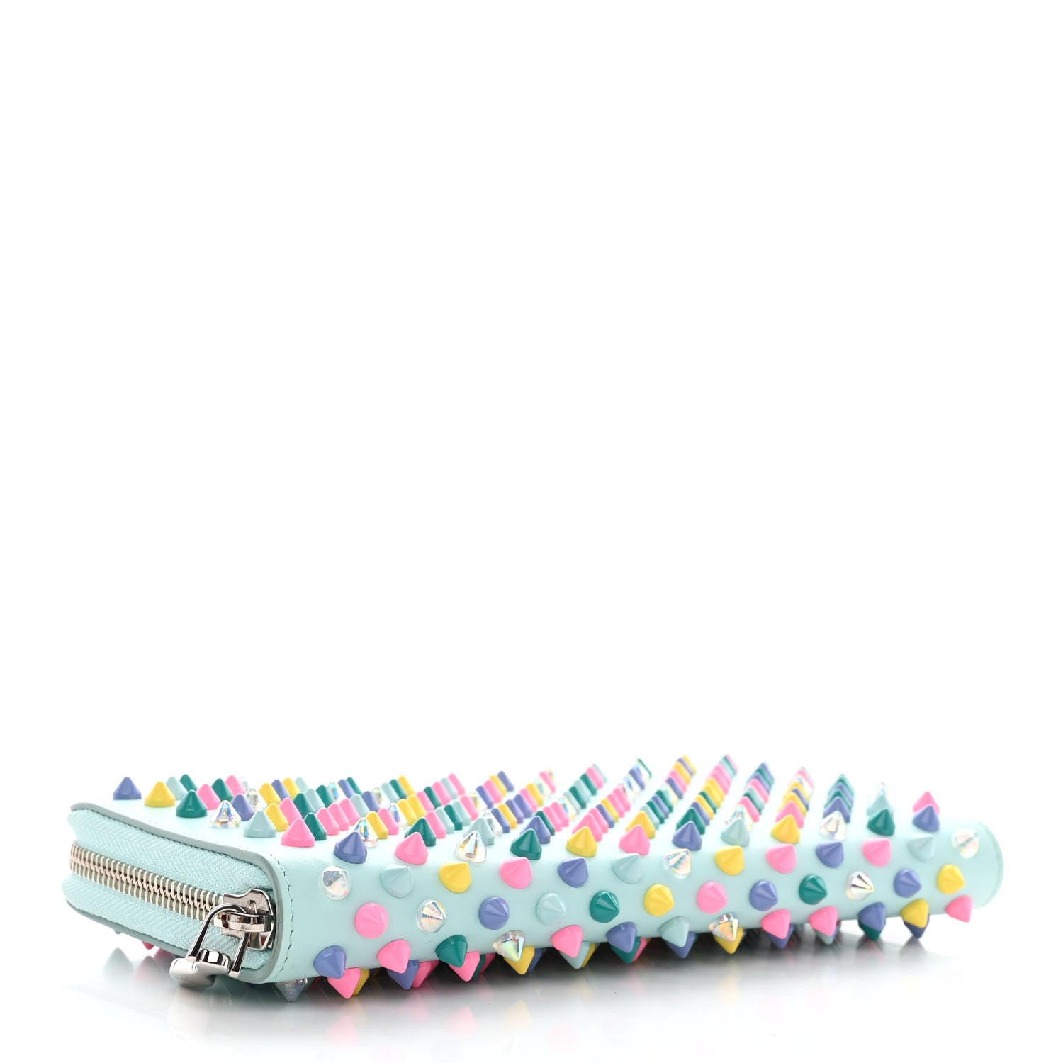 Christian Louboutin Calfskin Panettone Spiked Zip Around Wallet Source Multicolor 4 of 7